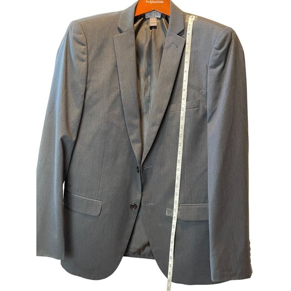 H&M Mens Blazer Coat Jacket Single Breasted Long Sleeve Slate Gray Size 44R - Picture 4 of 6